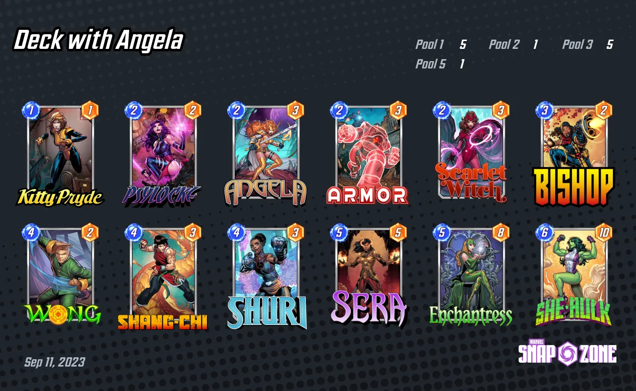 Deck with Angela Decks Marvel Snap Zone